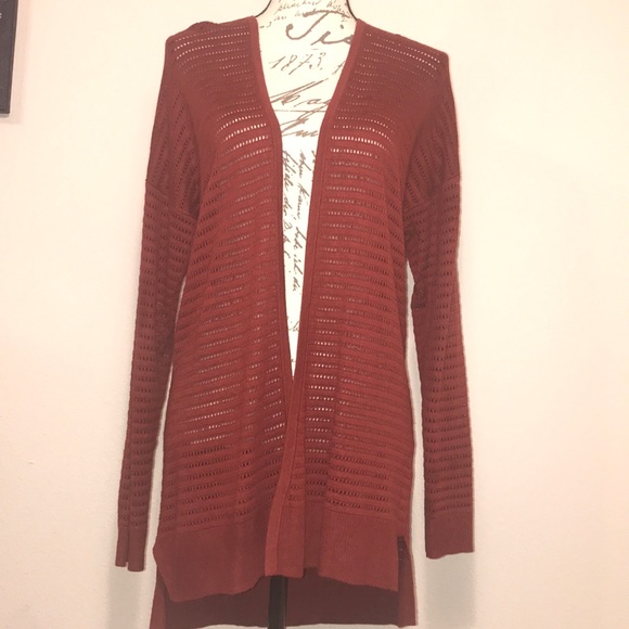 Apt. 9 Sweaters - APT9 burnt orange mid thigh cardigan